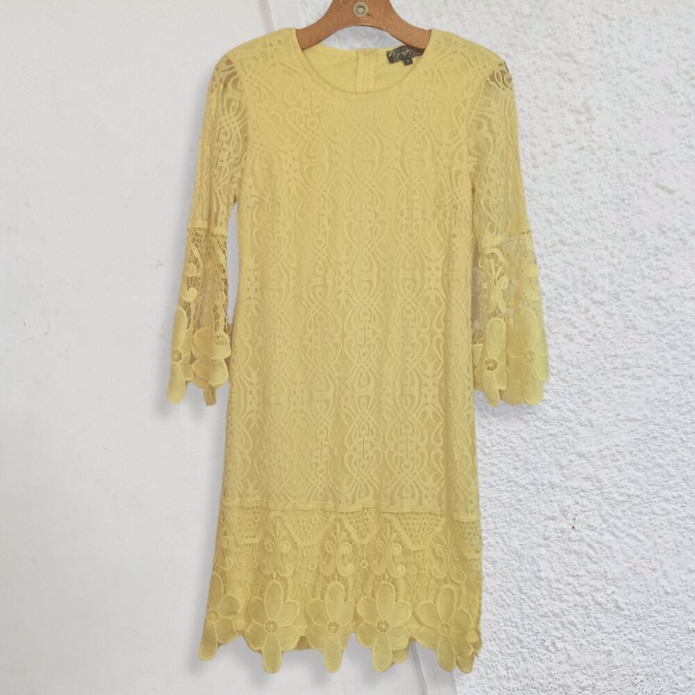 Yellow Floral Lace Midi